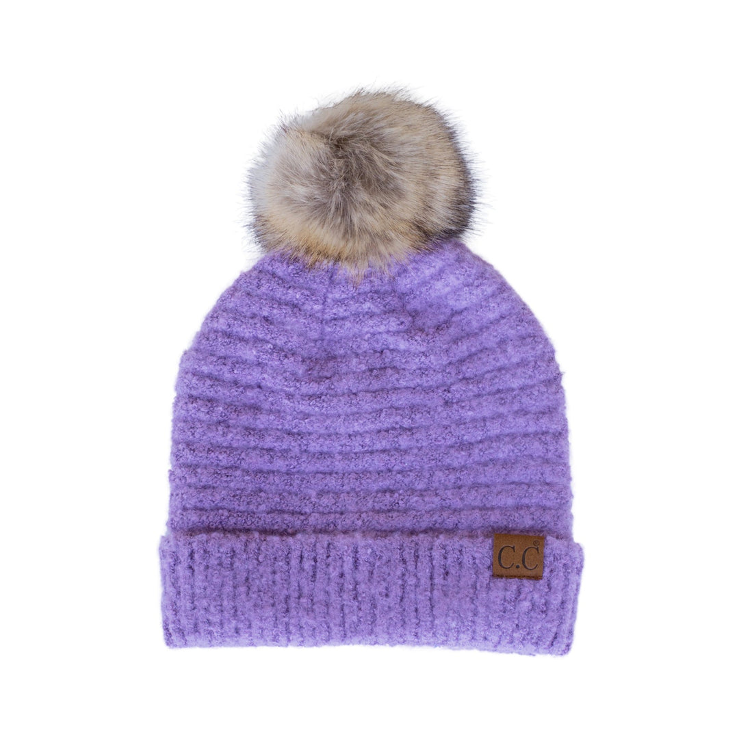 C C® Ultra Soft Fur Pom Beanie