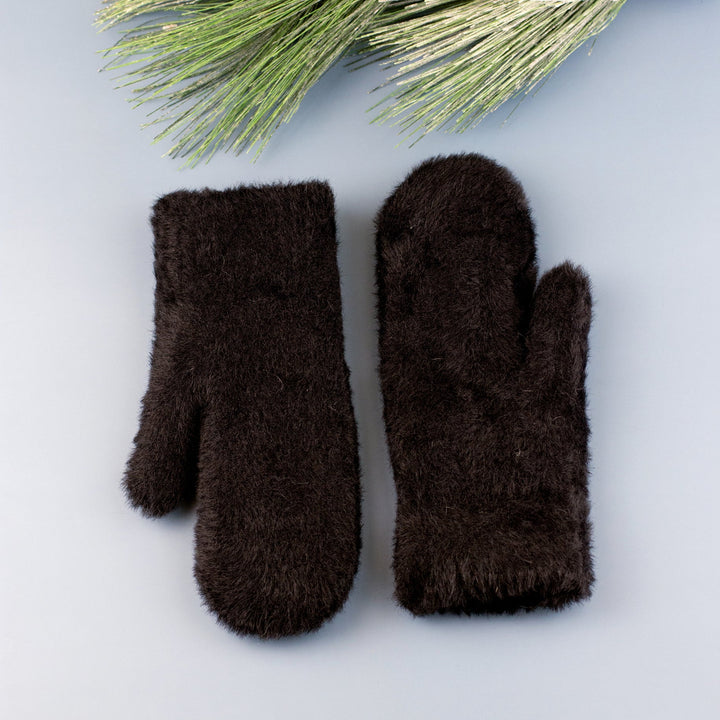 Plush Fur Lined Mittens 1