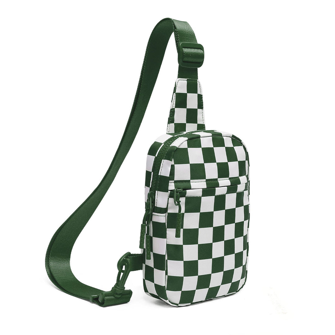 Kenzie Nylon Checkered Sling Bag 1