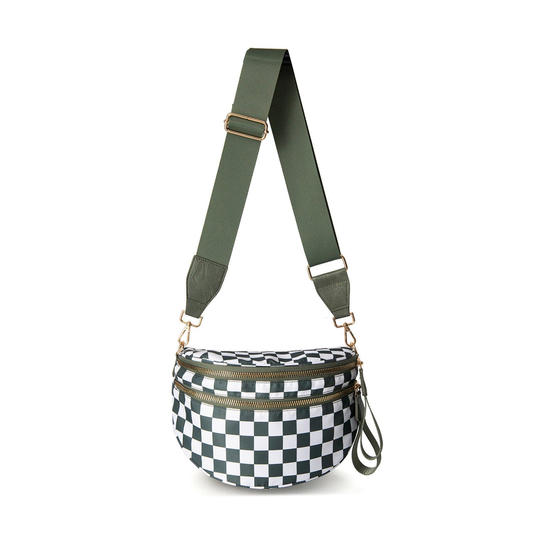 Frankie Oversize Double Zip Print Crescent Sling 1