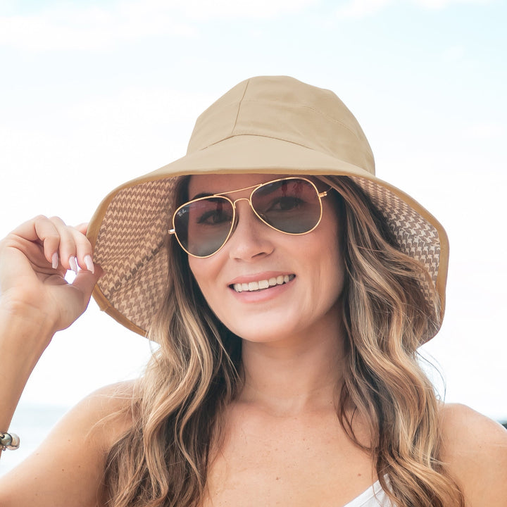 Khaki Bow Accent Cargo Hats 1