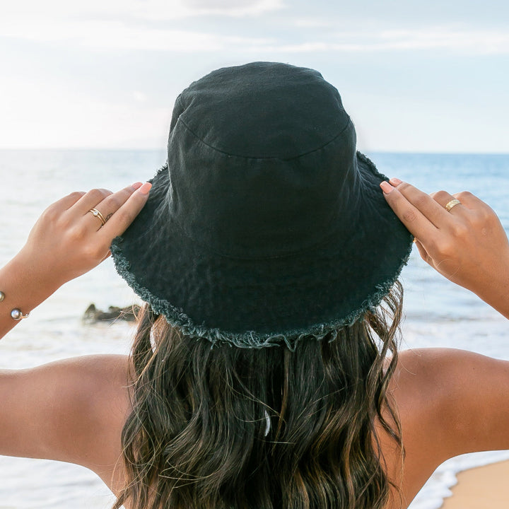Frayed Edge Canvas Bucket Hat 1