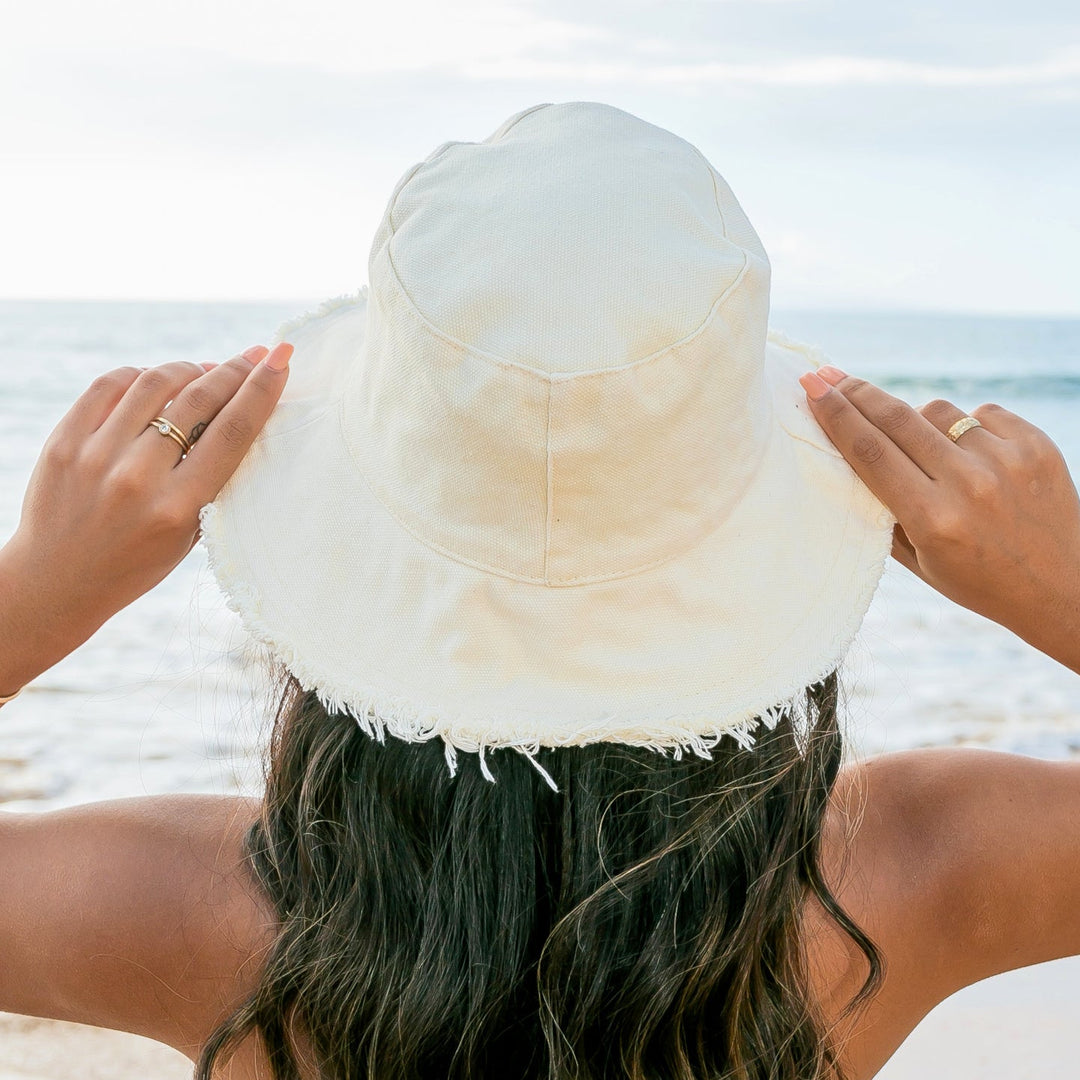 Frayed Edge Canvas Bucket Hat 1