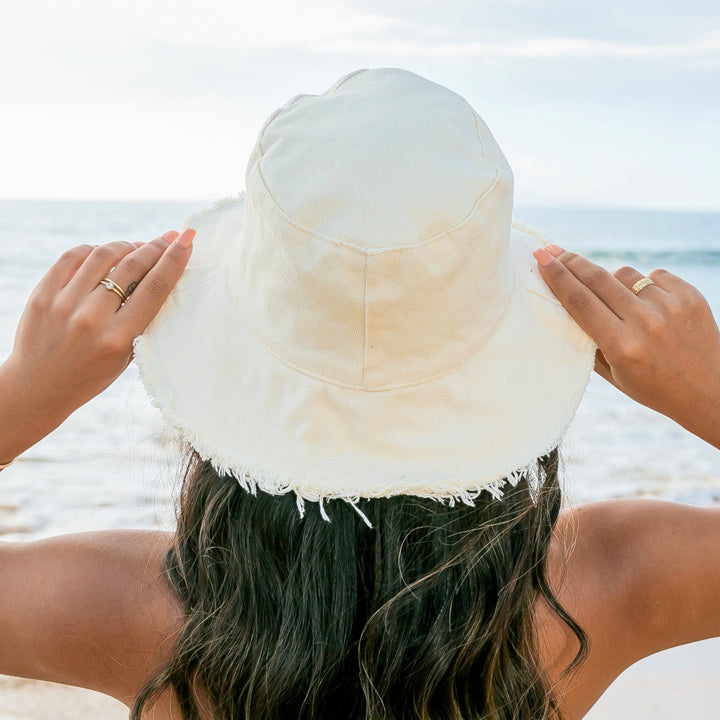 Frayed Edge Canvas Bucket Hat 1