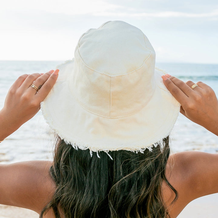 Frayed Edge Canvas Bucket Hat 1