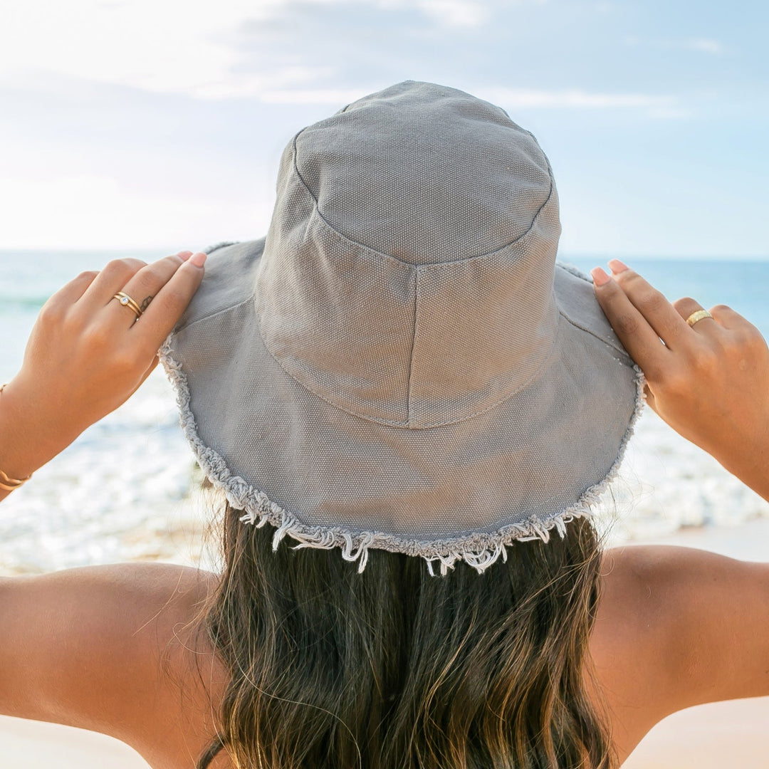 Frayed Edge Canvas Bucket Hat 1