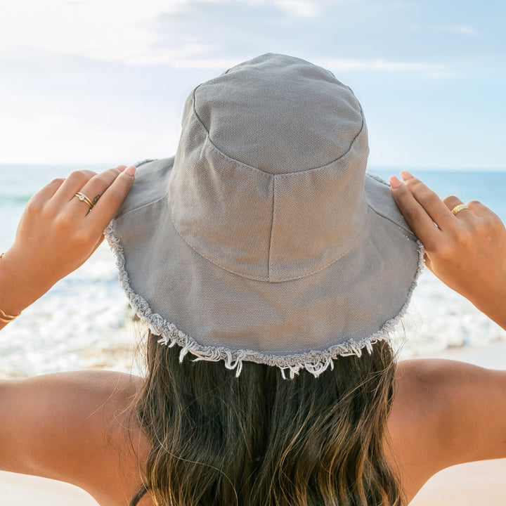 Frayed Edge Canvas Bucket Hat 1