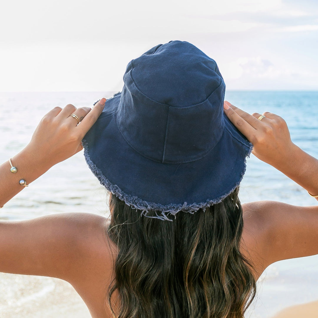 Frayed Edge Canvas Bucket Hat 1
