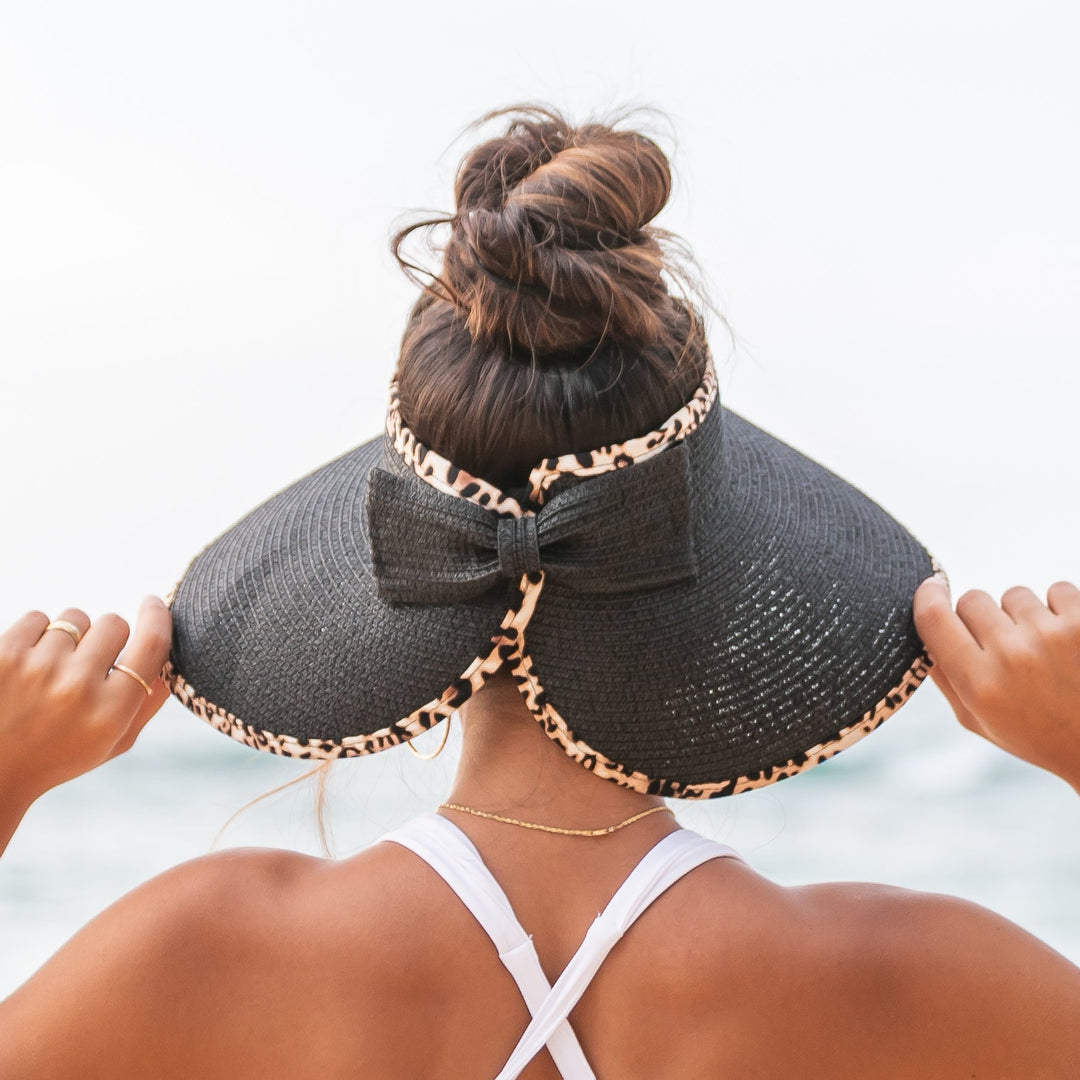 Leopard Trim Foldable Bow Visors 1