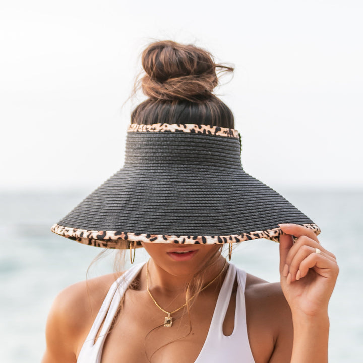 Leopard Trim Foldable Bow Visors 1