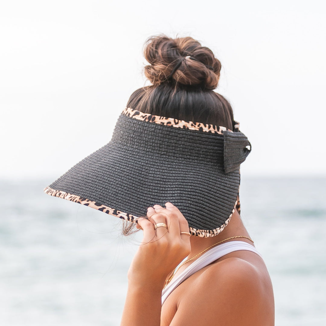 Leopard Trim Foldable Bow Visors 1