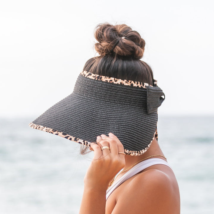 Leopard Trim Foldable Bow Visors 1