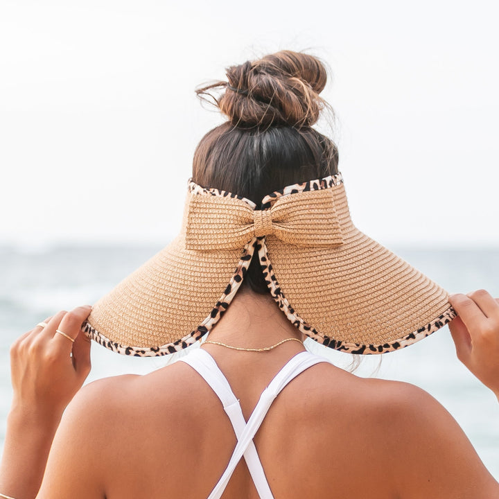 Leopard Trim Foldable Bow Visors 1