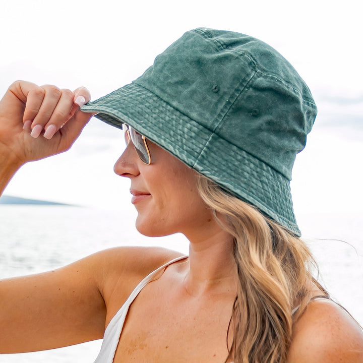 Blood Orange Distressed Bucket Hats