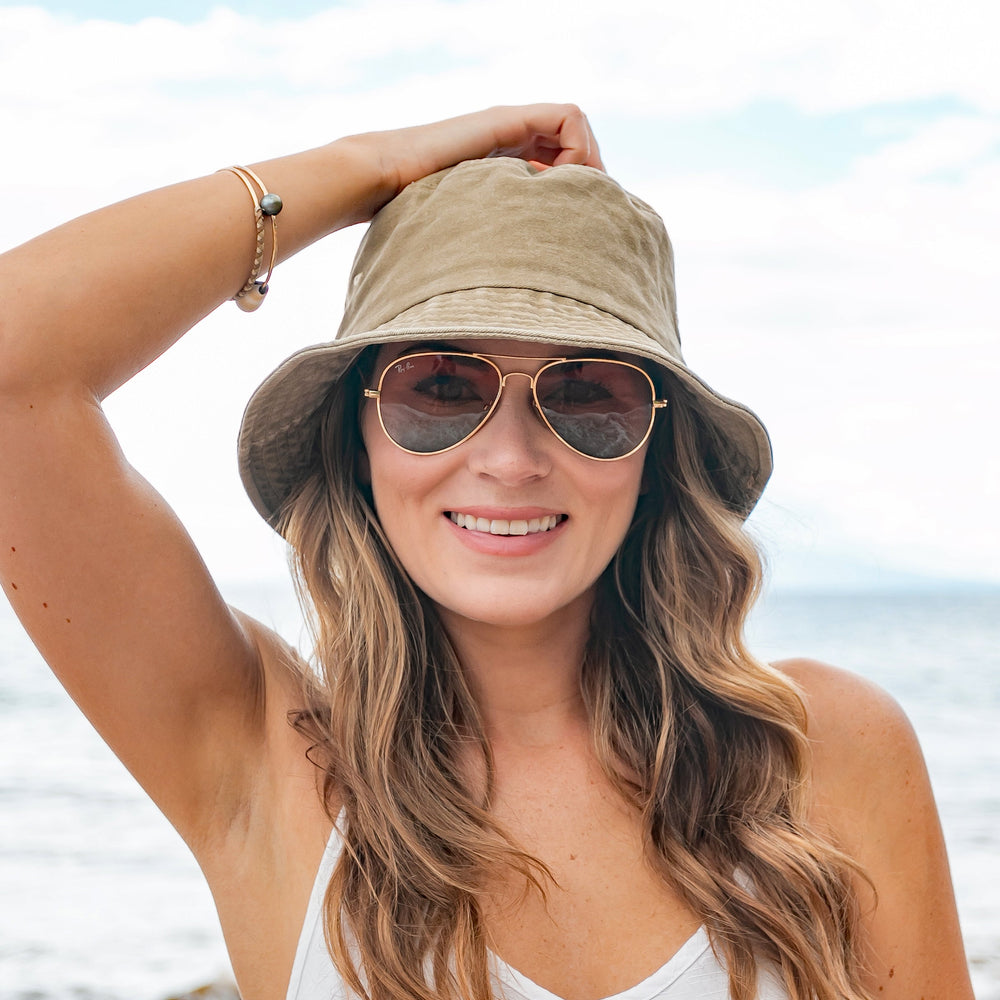 Black Distressed Bucket Hats