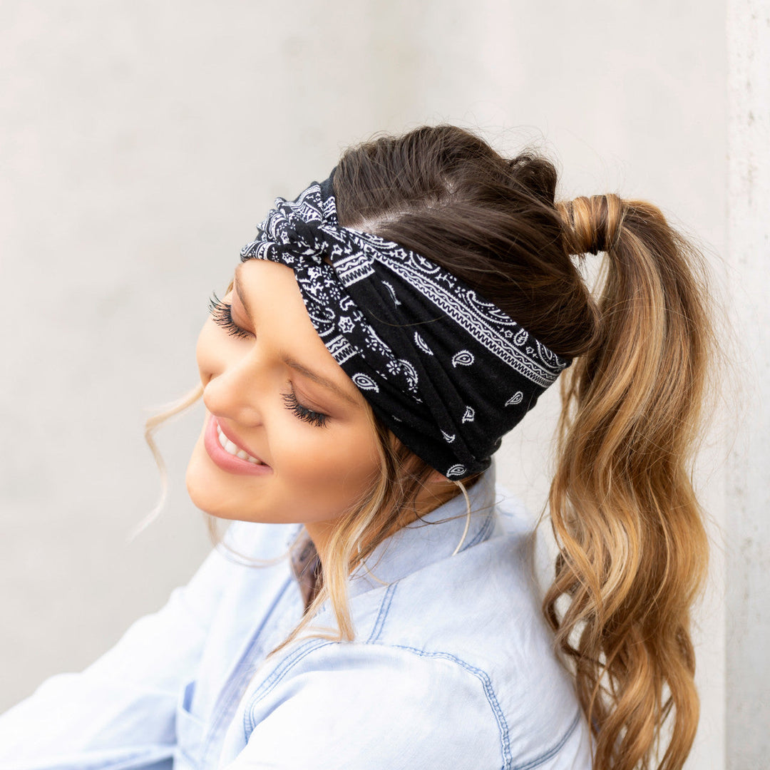 Navy Bandana Twist Headwraps