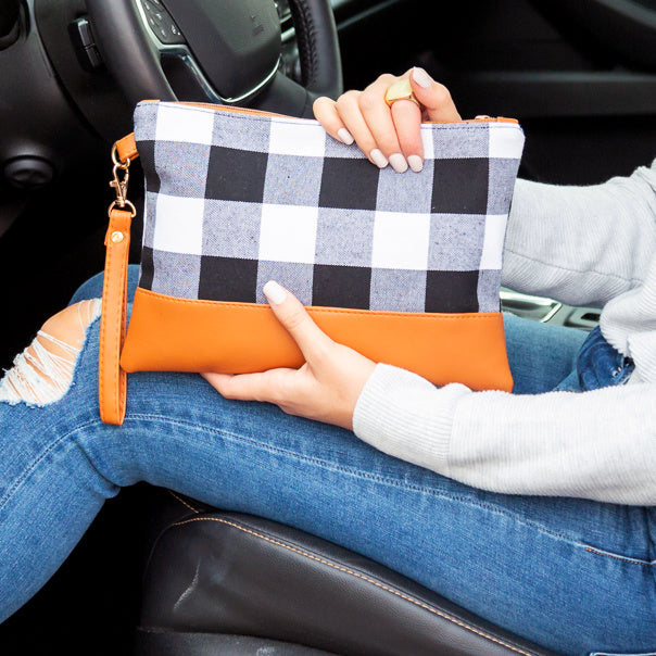 Red/Black Buffalo Plaid Clutch 1