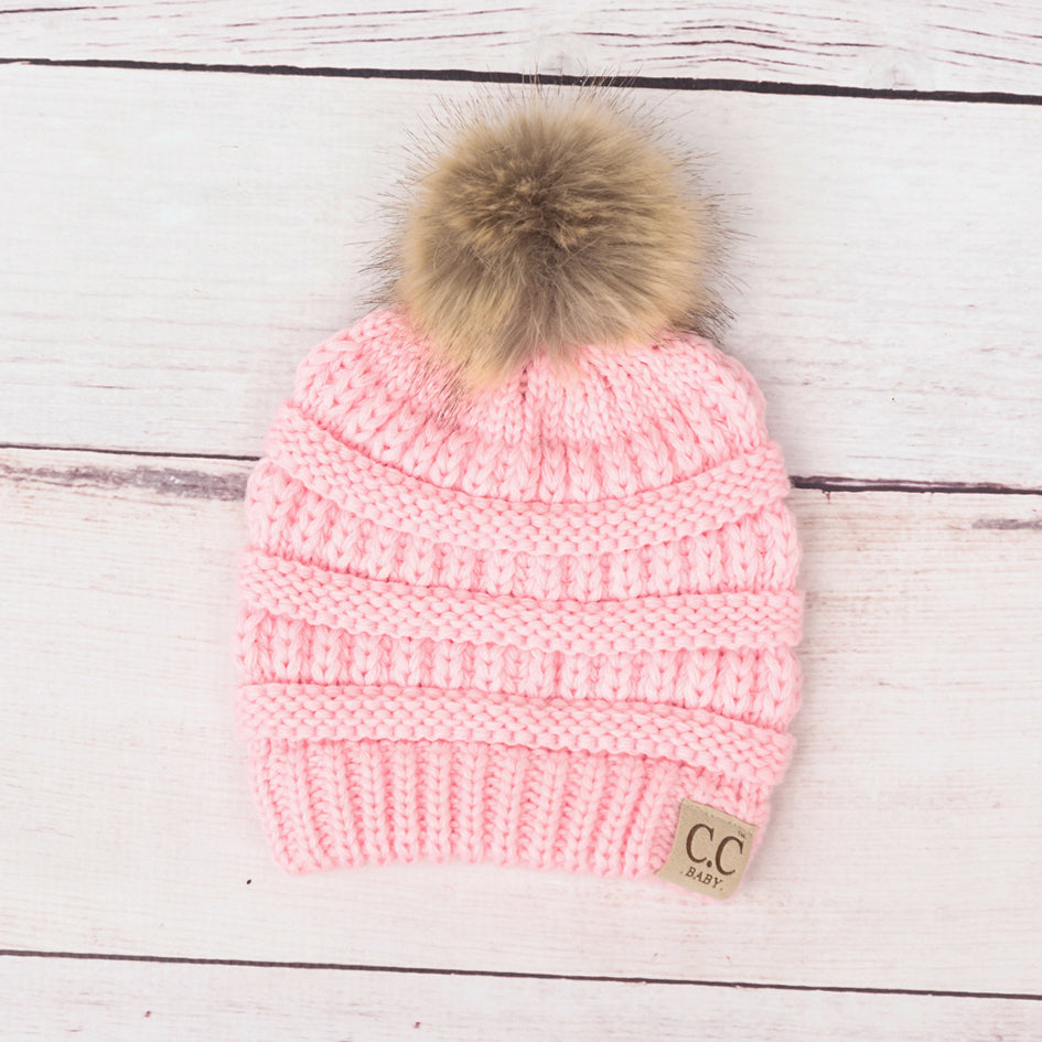 C C® Baby Fur Pom Beanie