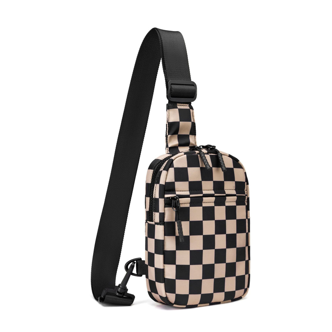 Kenzie Nylon Checkered Sling Bag 1