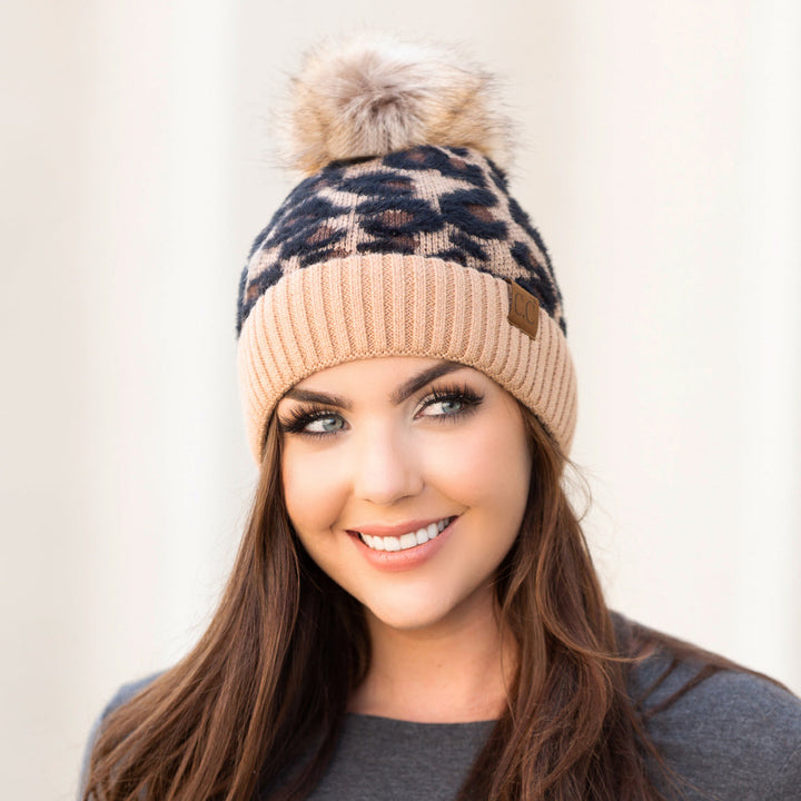 Ivory C C® Leopard Beanie
