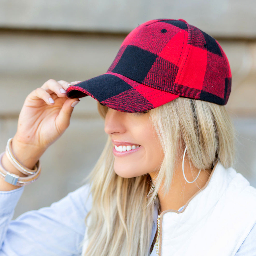 Gray Fall Plaid Ball Caps 1
