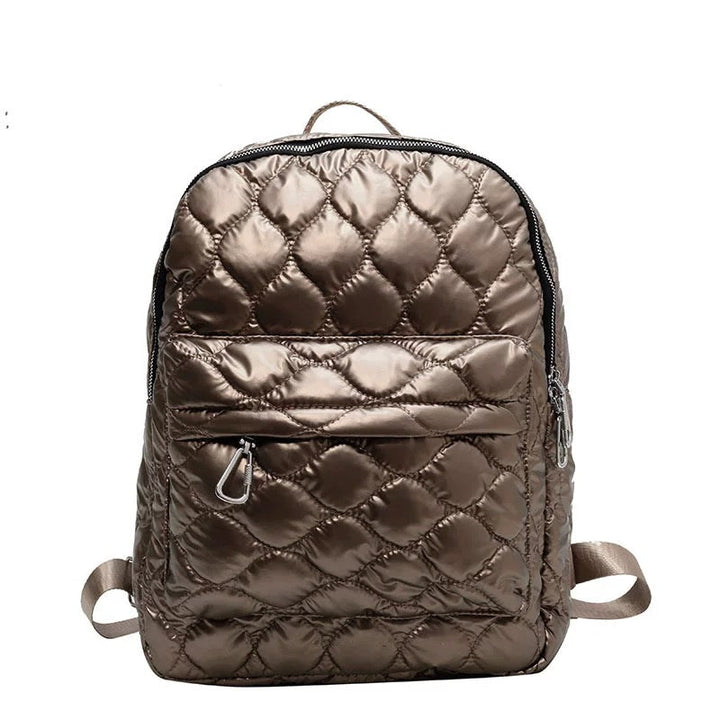 Jade Metallic Puffer Backpack 1
