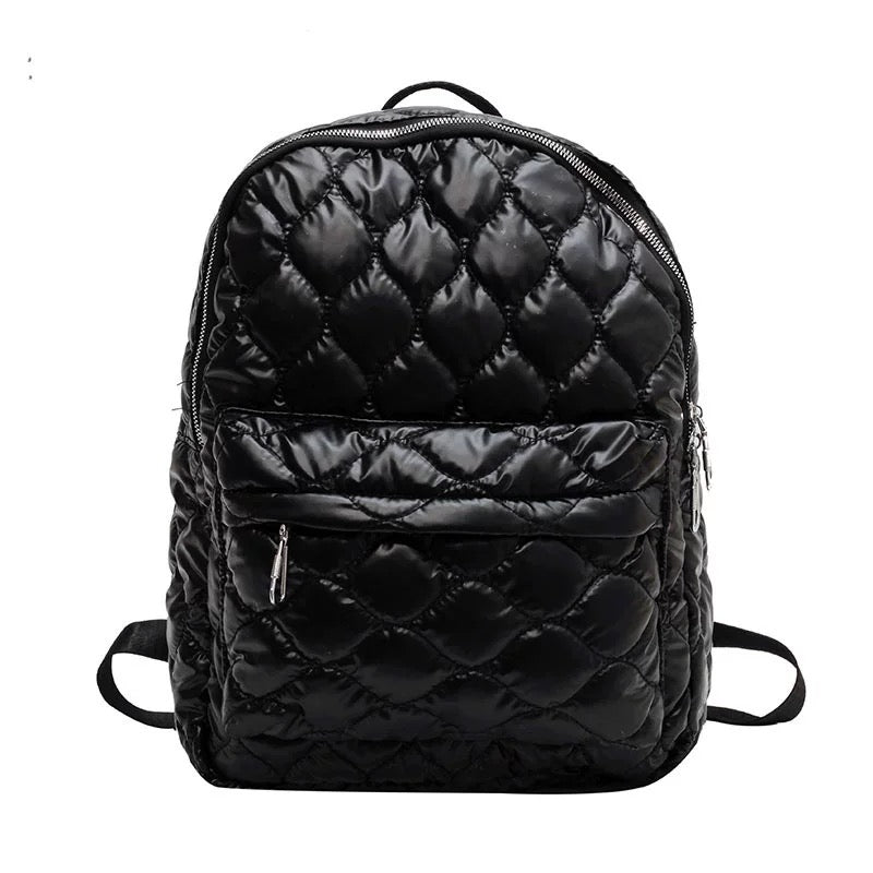 Jade Metallic Puffer Backpack 1