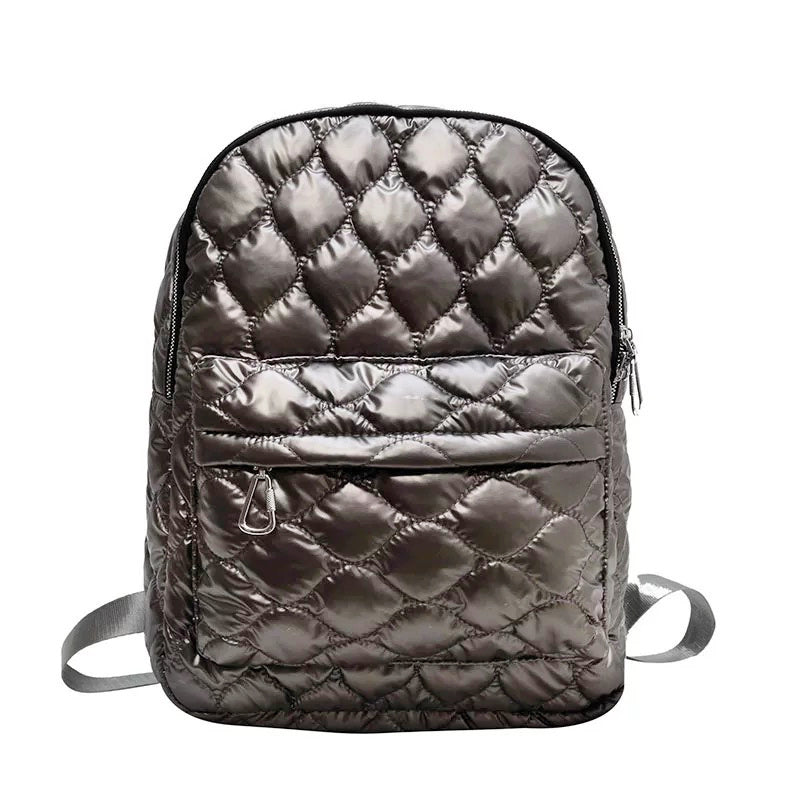 Jade Metallic Puffer Backpack 1