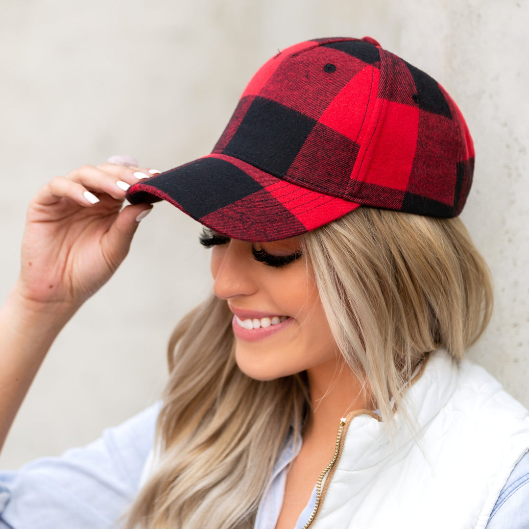 Black Fall Plaid Ball Caps 1
