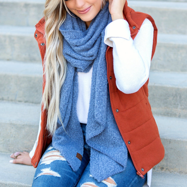 Light Melange Gray C C® Draped Scarves