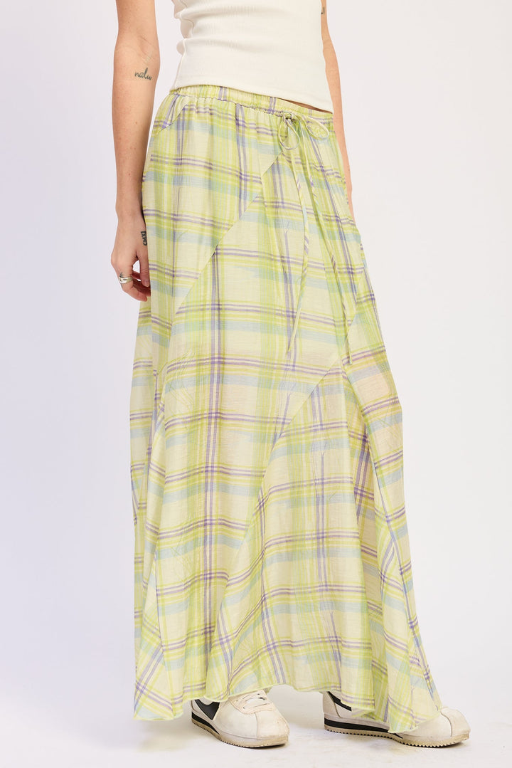 Lime Ondine Maxi Skirt