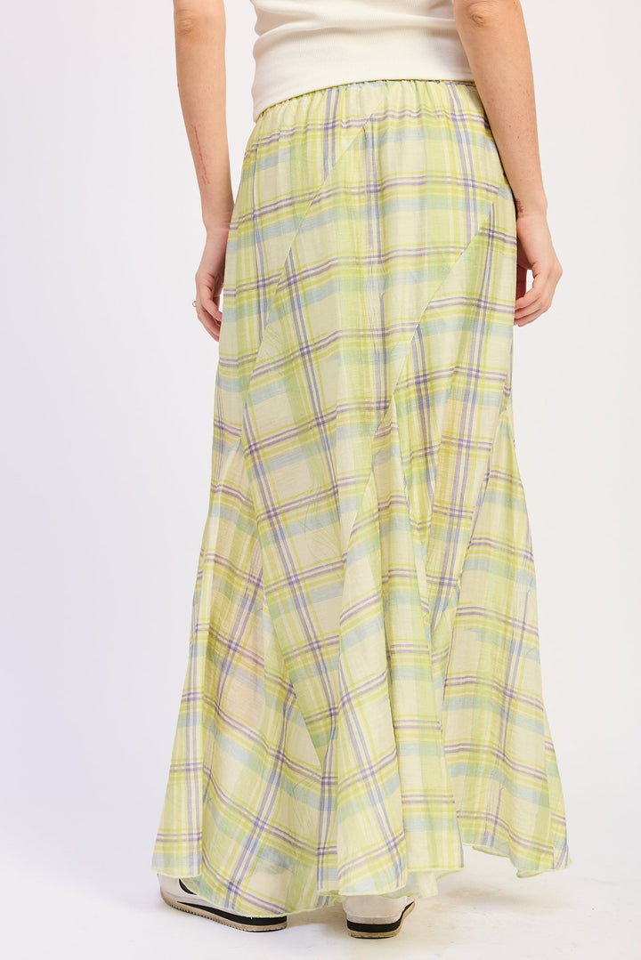 Lime Ondine Maxi Skirt
