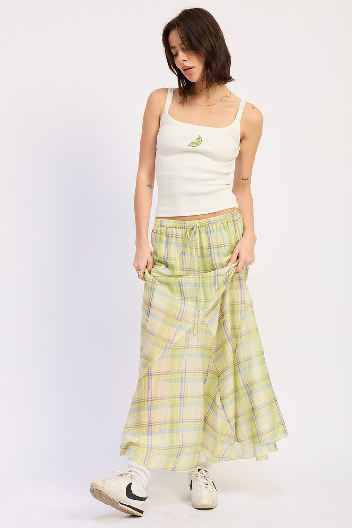 Lime Ondine Maxi Skirt