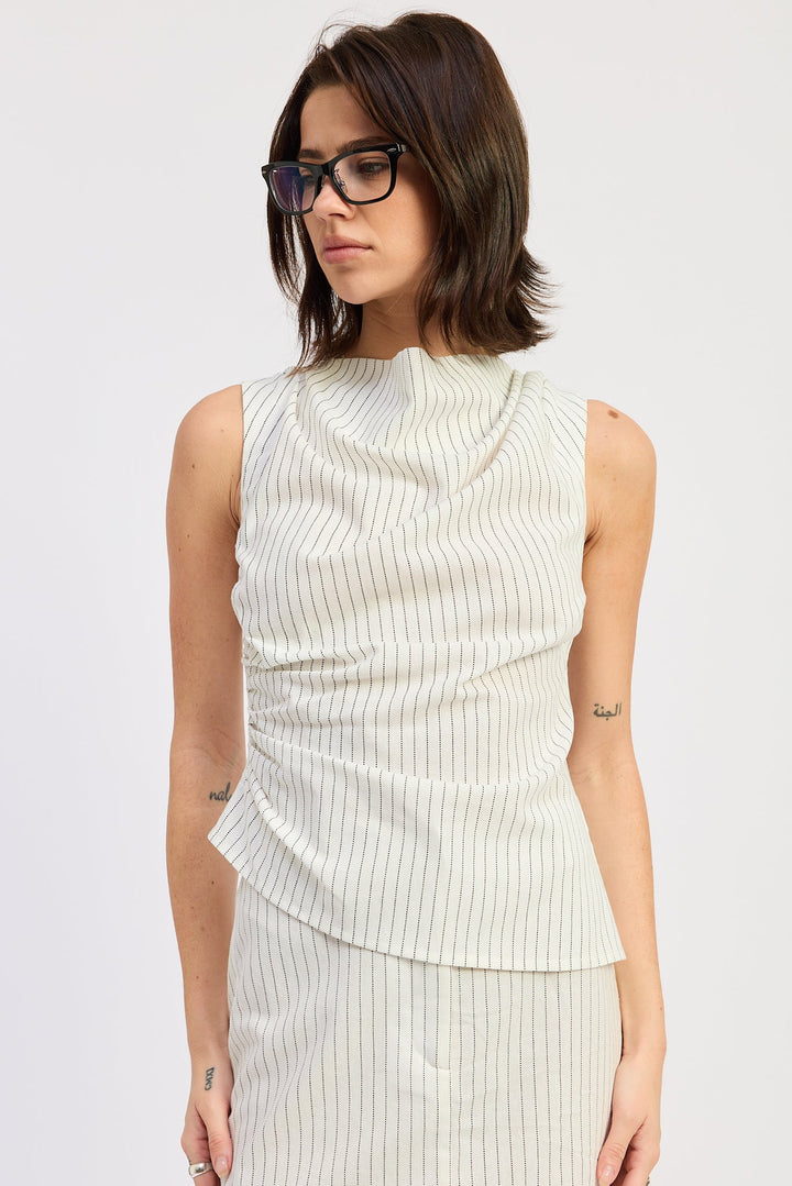 Off White Black Stripe Olivia Top