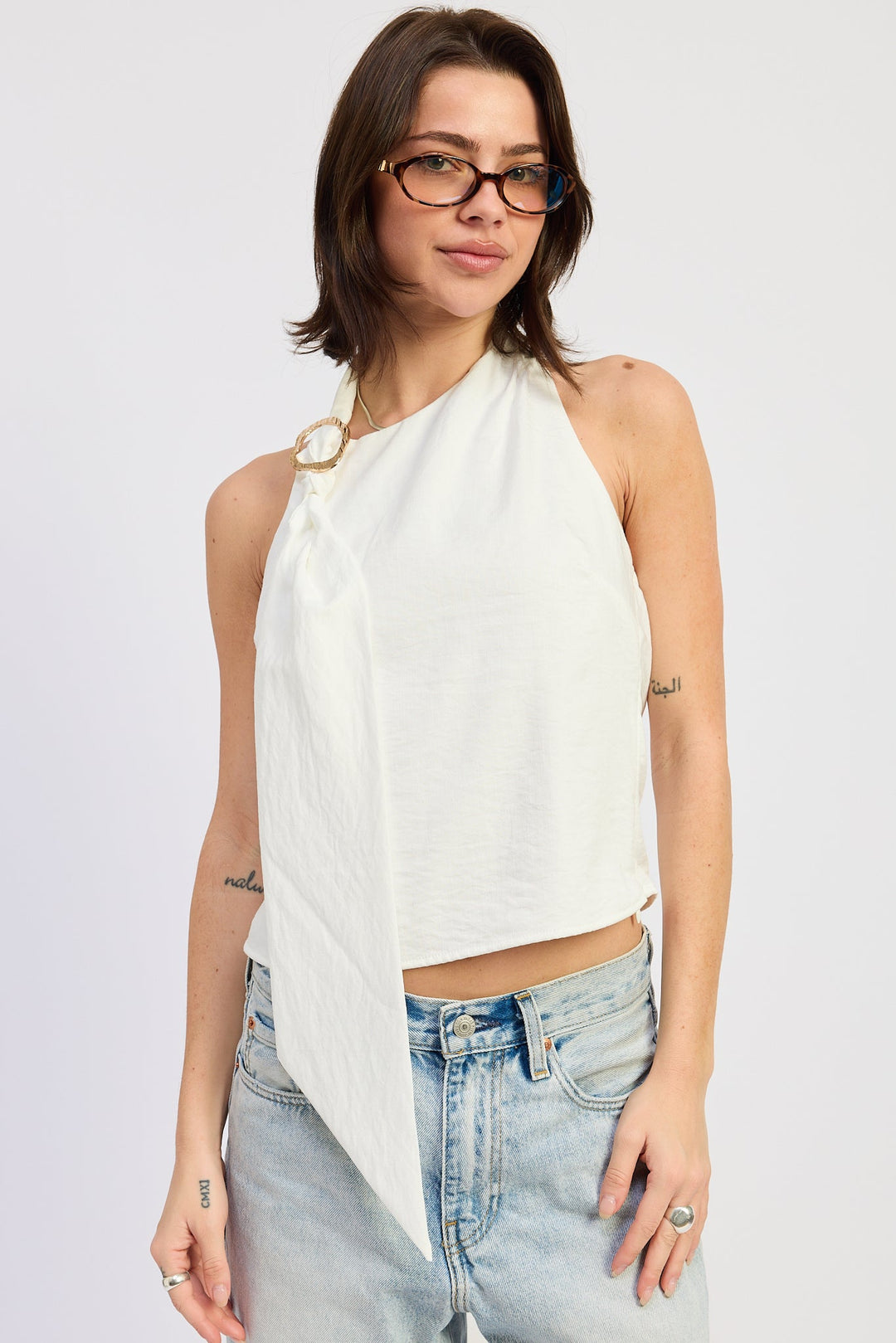 White Roselle Top