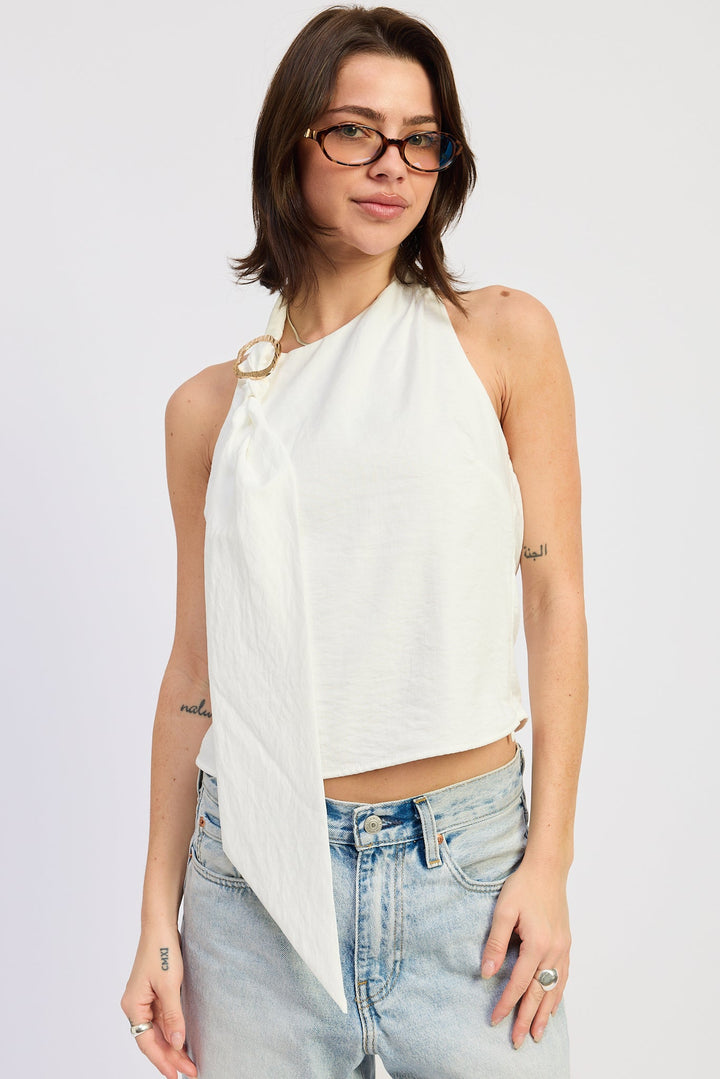 White Roselle Top