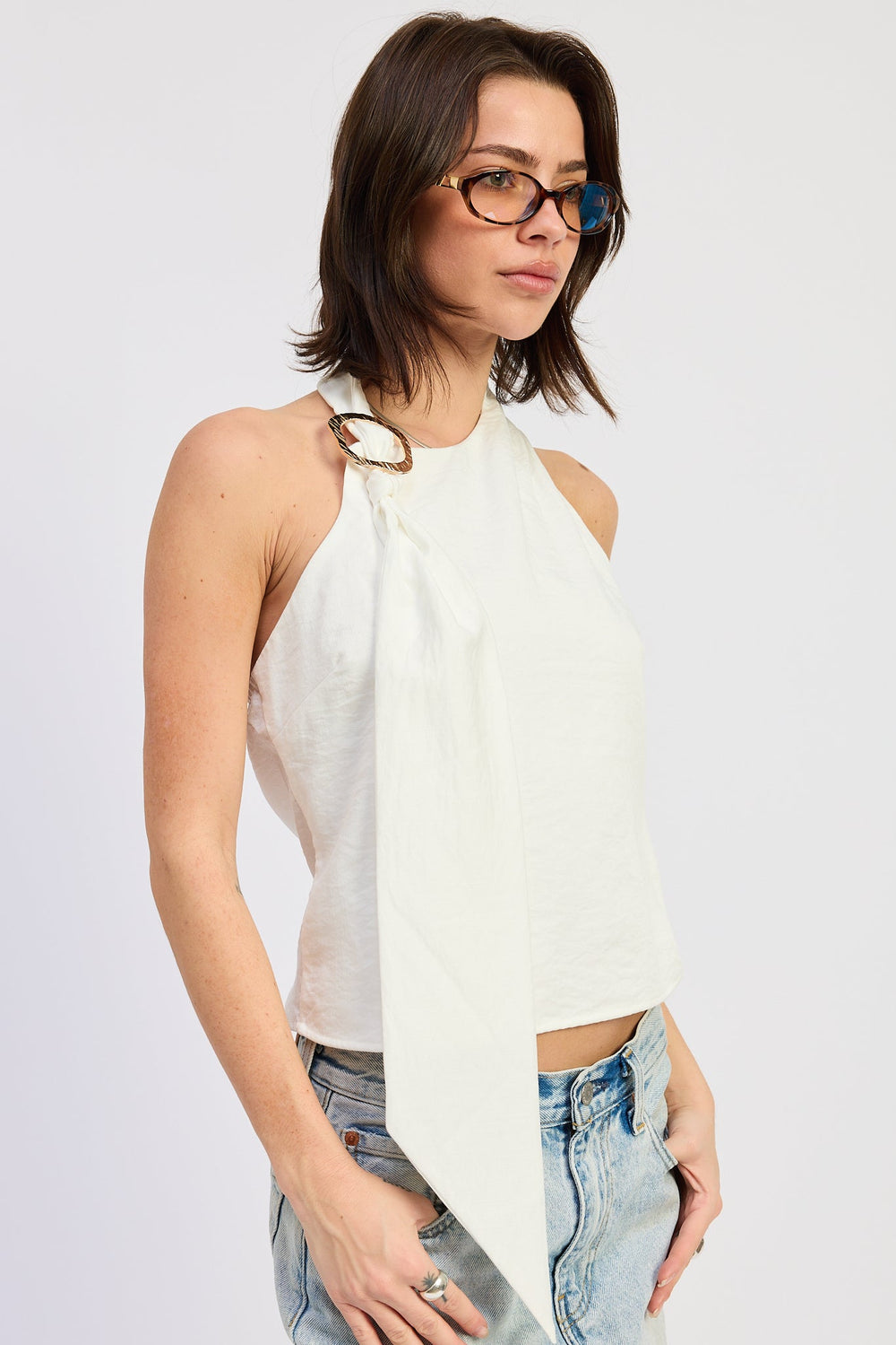White Roselle Top