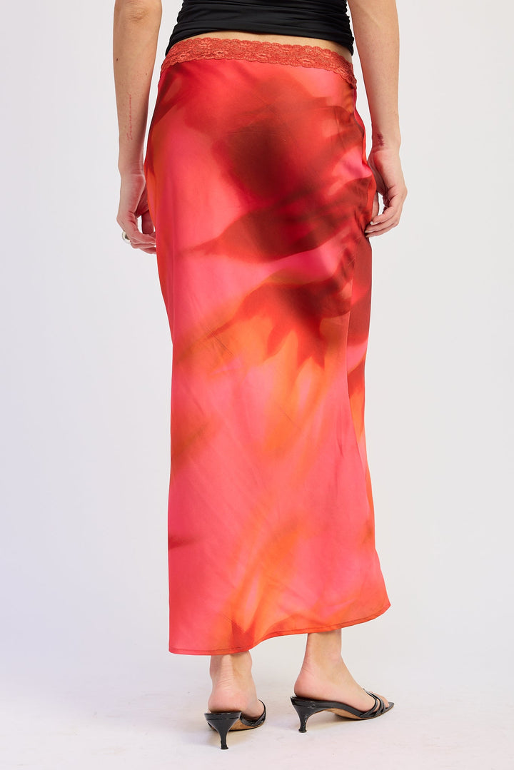 Magenta Red Esmeray Maxi Skirt