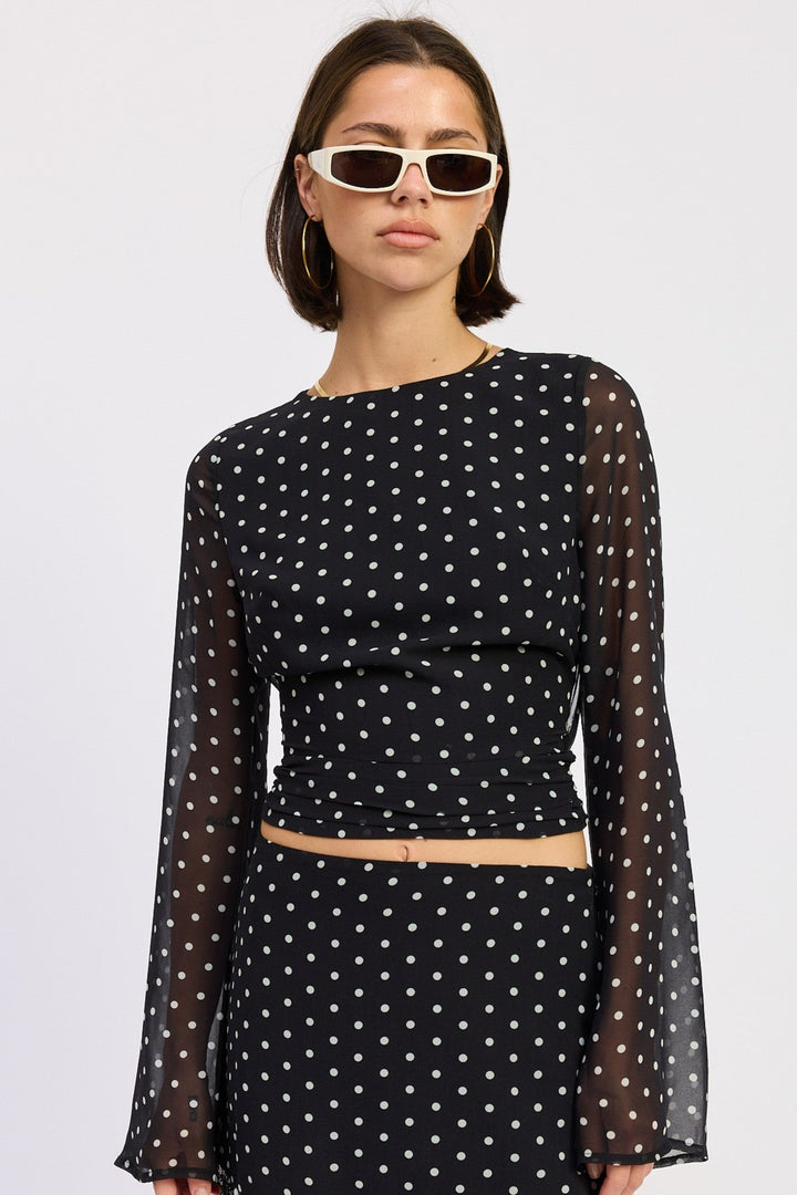 Black Polka Dot Holly Top