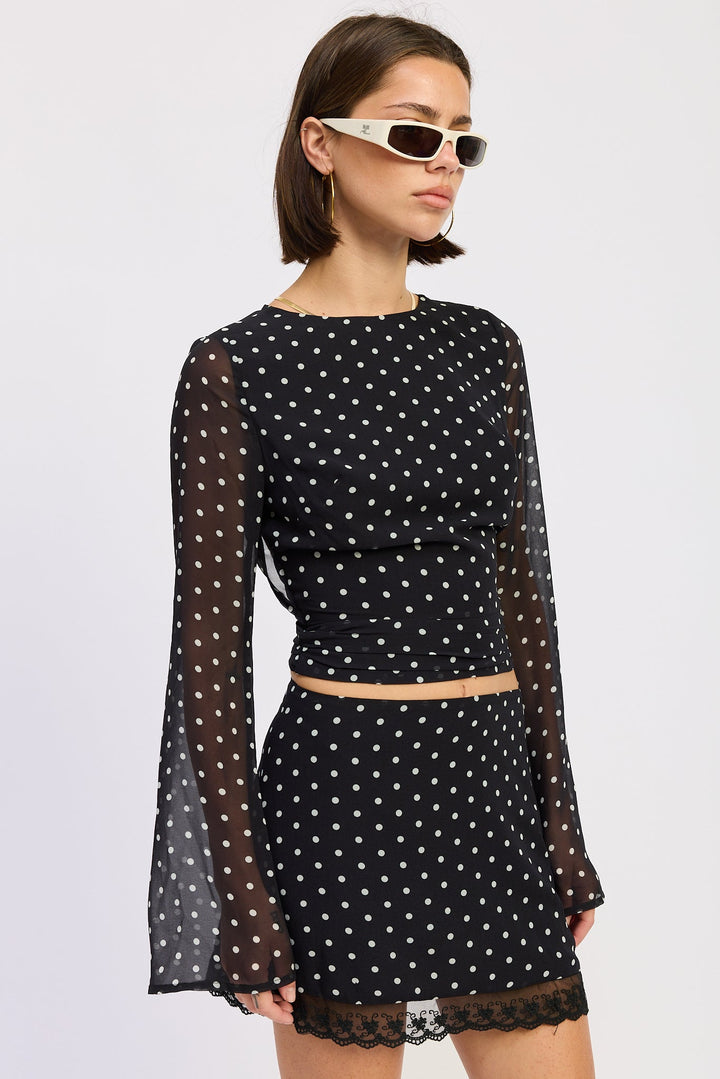 Black Polka Dot Holly Top