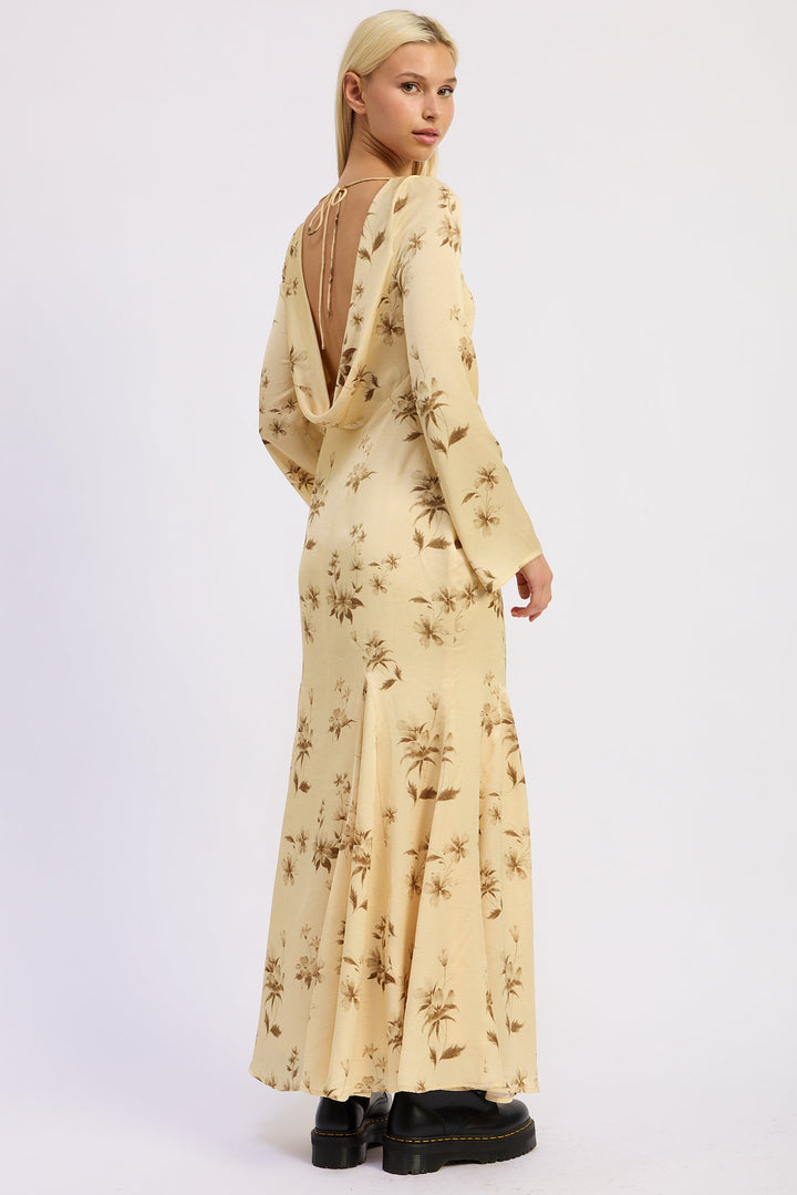 Butter Yellow Print Niamh Maxi Dress