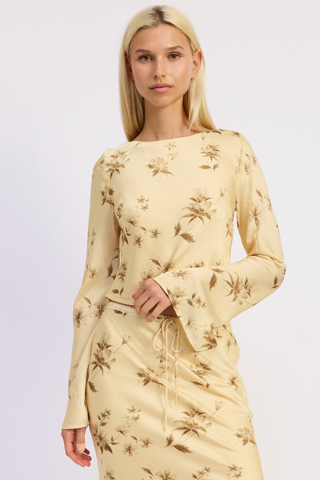 Butter Yellow Print Niamh Blouse