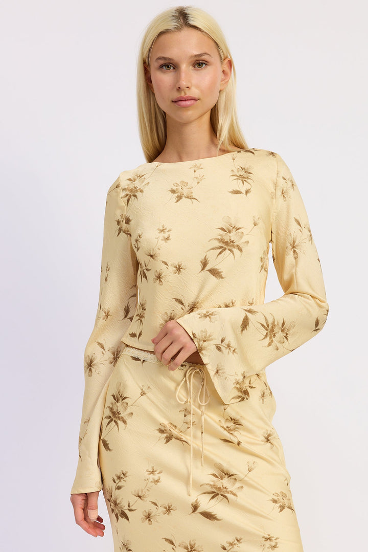 Butter Yellow Print Niamh Blouse