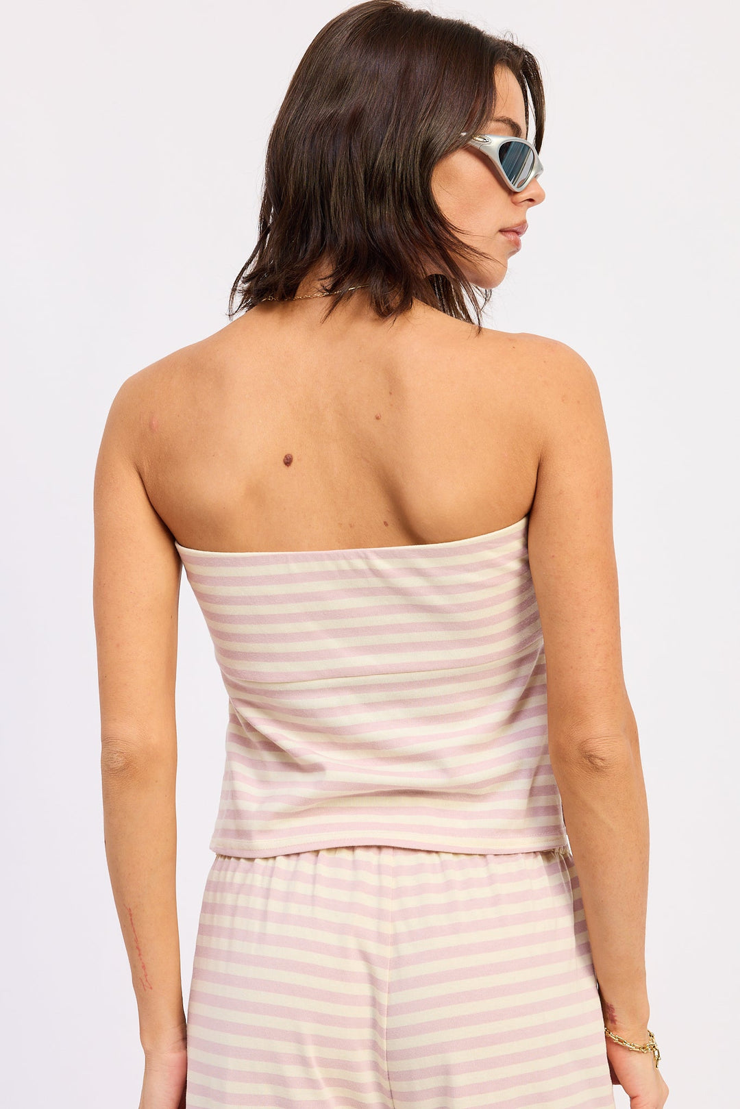 Pink Ivory Stripe Nerina Tube Top
