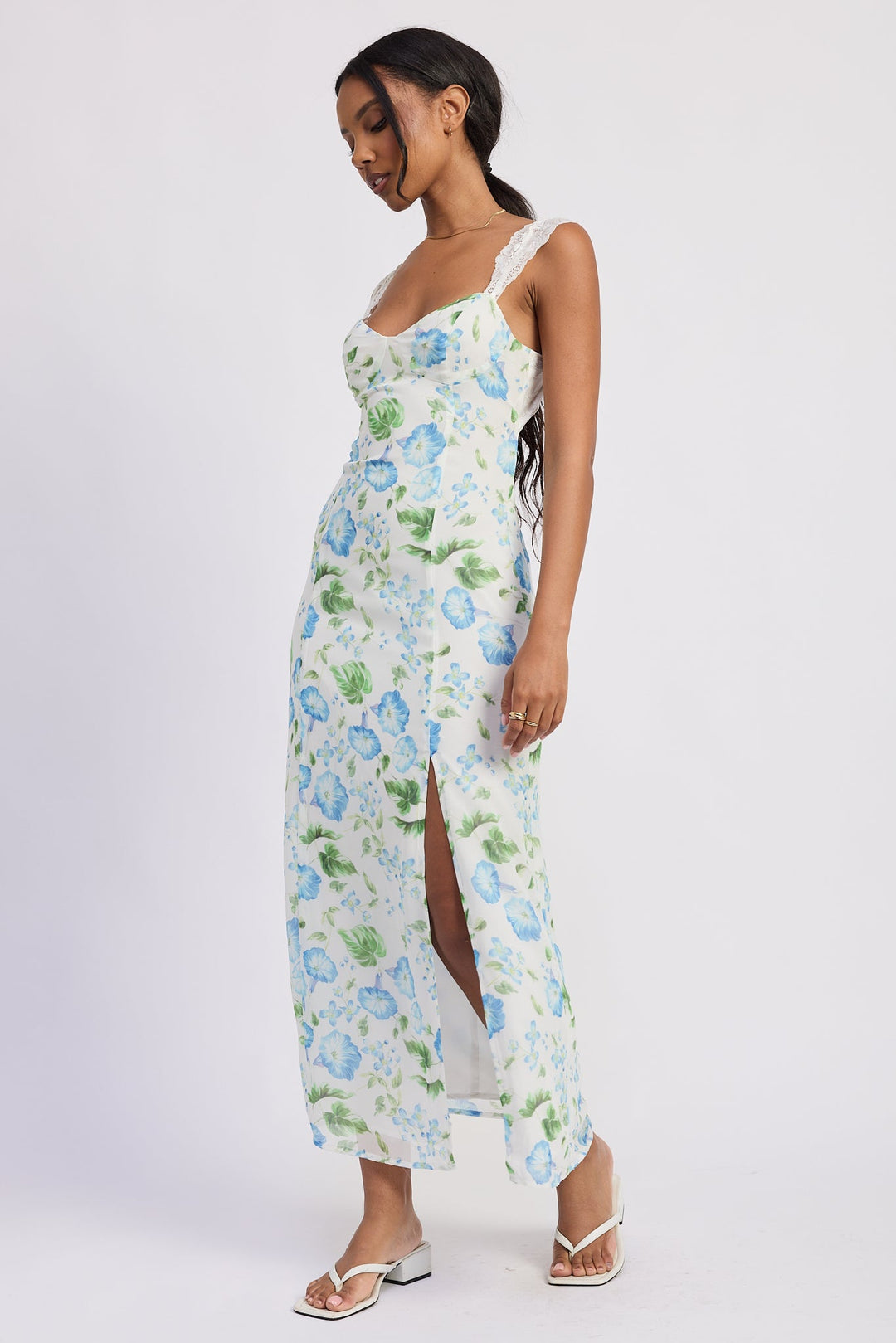 Blue Morning Floral Cassia Maxi Dress