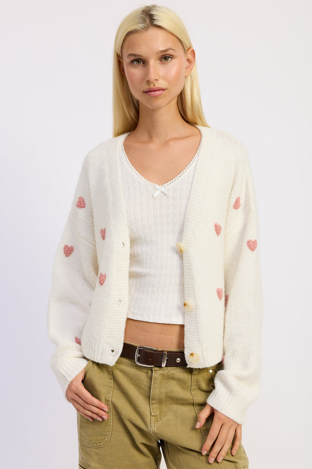 Ivory Pink Juliette Cardigan