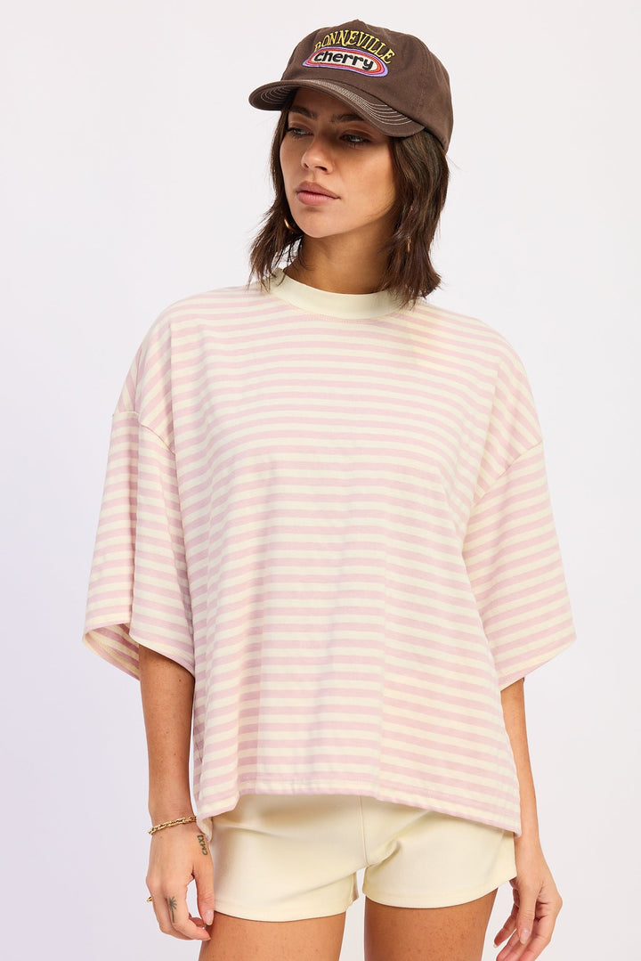 Pink Ivory Stripe Nerina Oversized Shirt