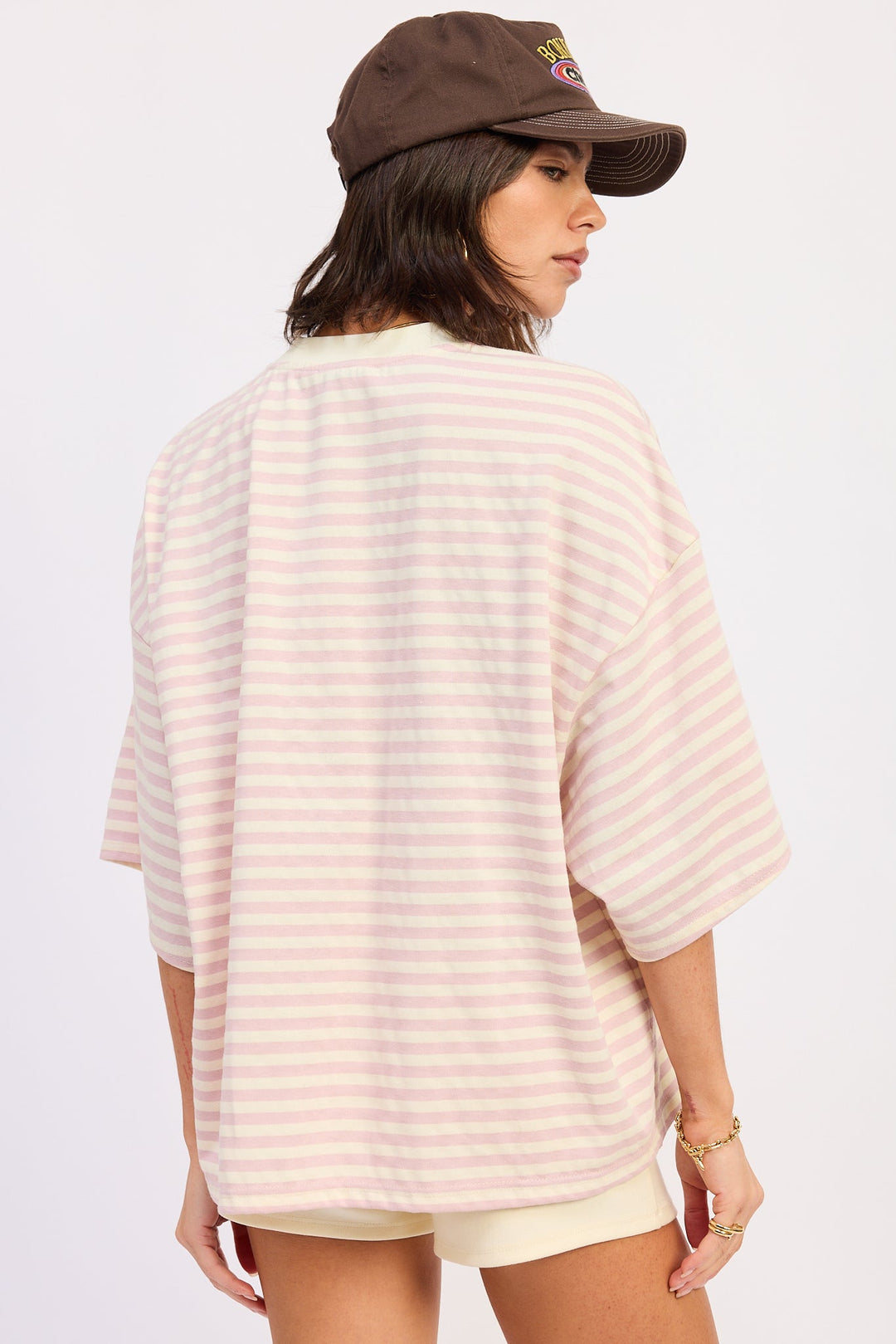 Pink Ivory Stripe Nerina Oversized Shirt