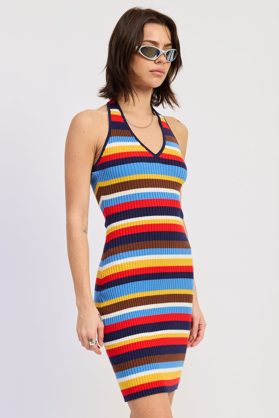 Navy Multi Calyx Mini Dress