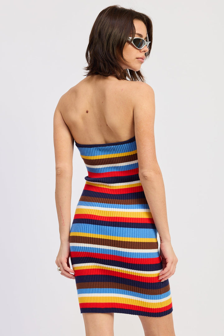Navy Multi Calyx Mini Dress